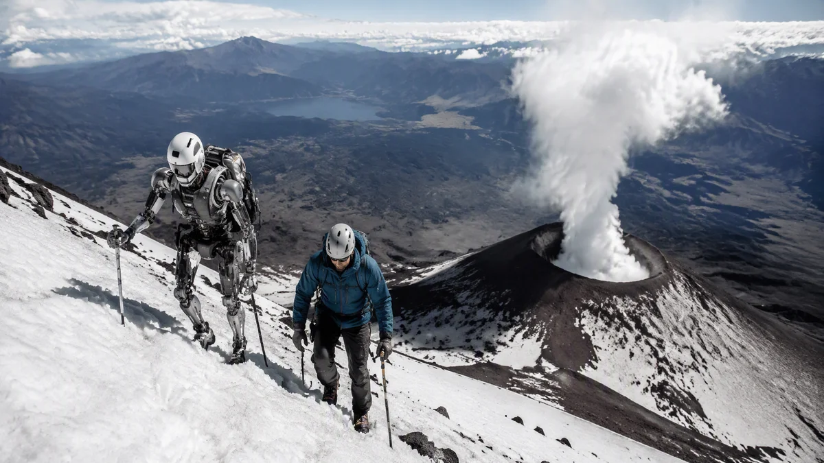 A humanoid robot just climbed a 20,341-foot volcano, and Everest is next