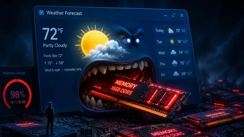 Windows 11’s Weather app eats more than 1GB of RAM to tell you it might rain